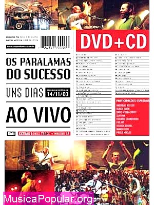 Uns Dias Ao Vivo (DVD+CD)- Duplo - OS PARALAMAS DO SUCESSO